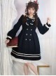 Naval Academy Style Bow Knots Double-Breasted Design Navy Square Collar Classic Lolita Long Sleeve Coat