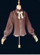 Delicate Embroidery Decoration Irregular Cut Stand Collar Design Bow Knot Long Sleeve Classic Lolita Shirt