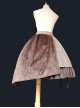 Retro Style Classic Check Design Coffee Color Decorative Bag Irregular Hem Metal Belt Buckle Classic Lolita Skirt