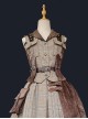 Classic British Style Plaid Trim Metal Buckle Pocket Decoration Lapel Classic Lolita Sleeveless Vest