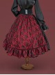Dark Gothic Style Lace Jacquard Trim Multi-Layer Irregular Pleated Hem Decoration Lolita Skirt