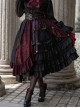 Dark Gothic Style Lace Jacquard Trim Multi-Layer Irregular Pleated Hem Decoration Lolita Skirt