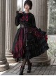 Dark Gothic Style Lace Jacquard Trim Multi-Layer Irregular Pleated Hem Decoration Lolita Skirt