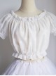 Cute Heart Shape Print Decoration Chiffon Crew Neck Classic Lolita Short Blouse