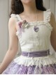 Solid Color Pleated Lace Trim Cute Three-Dimensional Lace Flower Decoration Classic Lolita Short Halter Top