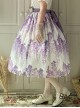 Elegant Purple Hydrangea Ornament Printing Ulti-Layer Pleated Classic Lolita Long Skirt