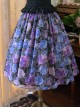 Elegant Purple Hydrangea Ornament Printing Ulti-Layer Pleated Classic Lolita Long Skirt