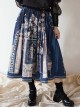 Egyptian Style Beautiful Ornate Vintage Graphic Print Loose A-Line Fit Classic Lolita Long Skirt