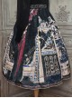 Egyptian Style Beautiful Ornate Vintage Graphic Print Loose A-Line Fit Classic Lolita Long Skirt