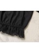 Mesh Lace Chest Irregular Cut Embroidered Cutout Crew Neck Classic Lolita Black Long Sleeve Shirt