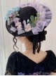 Classic Lolita Exquisite Three-Dimensional Flower Decoration Pleated Lace Elegant Flat Hat