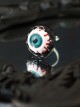 Halloween Dark Gothic Style Fear Realistic Blue Eyeball Lolita Ring