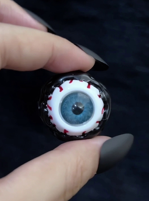 Halloween Dark Gothic Style Fear Realistic Blue Eyeball Lolita Ring