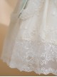 Delicate Lace Jacquard Embroidery Crinkled Mesh Fabric Sexy Deep V Neckline Design Ribbon Bow Decoration Classic Lolita Dress