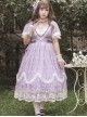 Delicate Lace Jacquard Embroidery Crinkled Mesh Fabric Sexy Deep V Neckline Design Ribbon Bow Decoration Classic Lolita Dress