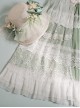 Delicate Ornate Pleated Embroidered Lace Layered Hem Cross Straps Bow Knot Classic Lolita Long Sleeve Dress