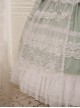 Delicate Ornate Pleated Embroidered Lace Layered Hem Cross Straps Bow Knot Classic Lolita Long Sleeve Dress