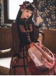 Gothic Strange Circus Skeleton Pattern Print Trim Tight Velvet Vest Pleated Hem Cross Straps Belt Lolita Dress