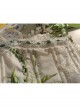 Elegant And Delicate Lily Of The Valley Embroidery Ruched Jacquard Lace Trim Classic Lolita White Fish Bone Girdle