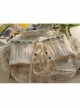 Elegant And Delicate Lily Of The Valley Embroidery Ruched Jacquard Lace Trim Classic Lolita White Fish Bone Girdle