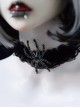 Dark Gothic Handmade Spider Cut Pleated Lace Trim Lolita Necklace