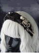 Halloween Skull Decoration Gothic Dark Style Crumpled Ribbon Metal Large Pin Decor Lolita Headband