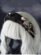 Halloween Skull Decoration Gothic Dark Style Crumpled Ribbon Metal Large Pin Decor Lolita Headband