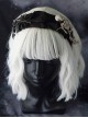 Halloween Skull Decoration Gothic Dark Style Crumpled Ribbon Metal Large Pin Decor Lolita Headband