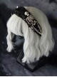 Halloween Skull Decoration Gothic Dark Style Crumpled Ribbon Metal Large Pin Decor Lolita Headband