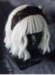 Halloween Skull Decoration Gothic Dark Style Crumpled Ribbon Metal Large Pin Decor Lolita Headband