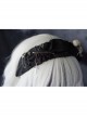 Halloween Skull Decoration Gothic Dark Style Crumpled Ribbon Metal Large Pin Decor Lolita Headband