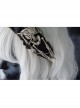 Halloween Skull Decoration Gothic Dark Style Crumpled Ribbon Metal Large Pin Decor Lolita Headband