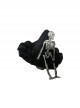 Gothic Style Black Pointed Shape Top Hat Skull Skeleton Decoration Pleated Lace Lolita Hair Clip