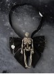 Dark Halloween Style Skull Skeleton Decoration Metal Pin Chain Decoration Gothic Lolita Bow Knot Tie