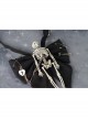 Dark Halloween Style Skull Skeleton Decoration Metal Pin Chain Decoration Gothic Lolita Bow Knot Tie