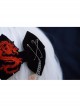 Dark Flannel Chinese Style Dragon Shape Embroidery Cut Decoration Metal Chain Gothic Lolita Bow Knot Hairpin