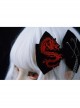 Dark Flannel Chinese Style Dragon Shape Embroidery Cut Decoration Metal Chain Gothic Lolita Bow Knot Hairpin