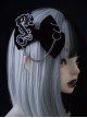 Dark Flannel Chinese Style Dragon Shape Embroidery Cut Decoration Metal Chain Gothic Lolita Bow Knot Hairpin