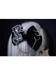 Dark Flannel Chinese Style Dragon Shape Embroidery Cut Decoration Metal Chain Gothic Lolita Bow Knot Hairpin