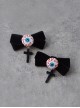 Halloween Handmade Eyeball Design Gothic Cross Decoration Dark Bow Knot Lolita Hairpins