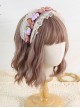 French Vintage Velvet Pleated Lace Trim Flowers Bow Classic Lolita Headband