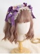 Vintage Pleated Ribbon Bow Knot Decoration Three-Dimensional Grape Folds Lace Classic Lolita Headbands