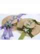 Classic Lolita Retro French Pastoral Style Exquisite Flowers Grape Decoration Ribbon Bow Knot Flat Hat