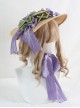 Classic Lolita Retro French Pastoral Style Exquisite Flowers Grape Decoration Ribbon Bow Knot Flat Hat