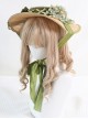 Classic Lolita Retro French Pastoral Style Exquisite Flowers Grape Decoration Ribbon Bow Knot Flat Hat