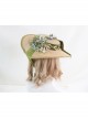 Classic Lolita Retro French Pastoral Style Exquisite Flowers Grape Decoration Ribbon Bow Knot Flat Hat