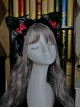 Dark Halloween Series Bat-Shaped Design Cut Bell Bow Knots Lace Decoration Classic Lolita Cat Ear Headband