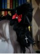 Dark Halloween Series Bat-Shaped Design Cut Bell Bow Knots Lace Decoration Classic Lolita Cat Ear Headband