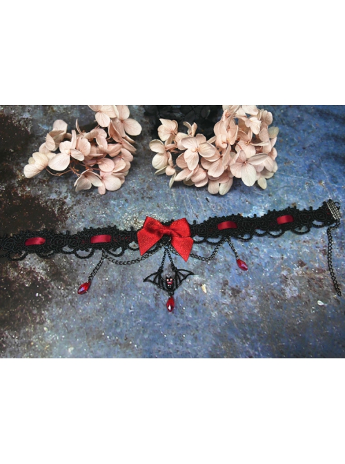 Halloween Series Exquisite Black Bat Design Crystal Pendant Decoration Classic Lolita Earring