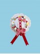 Classic Lolita Strawberry Flower Decoration Pleated Lace Cross Ribbon Bow Knot Kid Hat